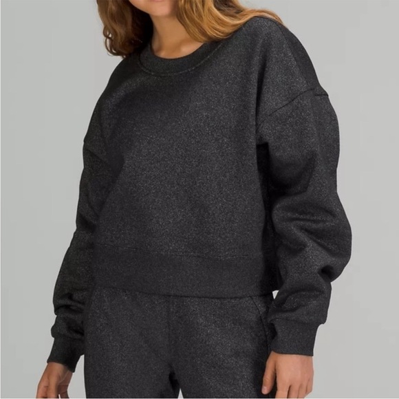 lululemon athletica Tops - Lululemon Perfectly Oversized Cropped Crew Sparkle Sweatshirt